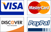Visa, Mastercard, Discover and PayPal accepted